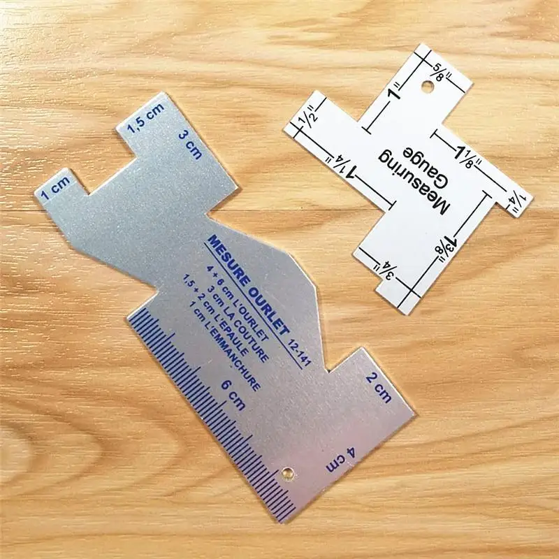Sewing Gauge Ruler - ผ้า MARKER ชอล์กตัดเสื้อและโลหะเย็บวัดไม้บรรทัด Quilting CRAFT อุปกรณ์เสริม