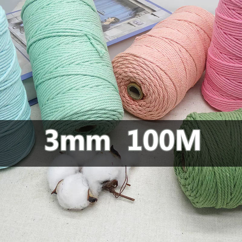 3mm 100M Macrame เชือกผ้าฝ้าย  - Sewing Thread In Textile บทวิจารณ์และราคา